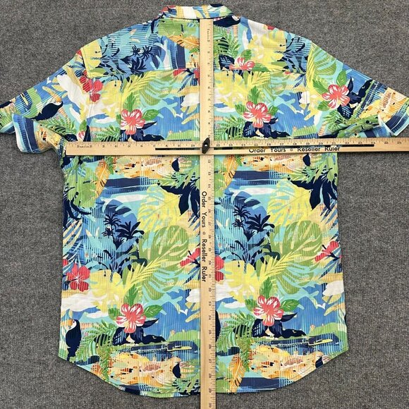Tommy Bahama Shirt Men's Medium Multicolor Tropical Print Hawaiian Button-Up - Picture 7 of 9